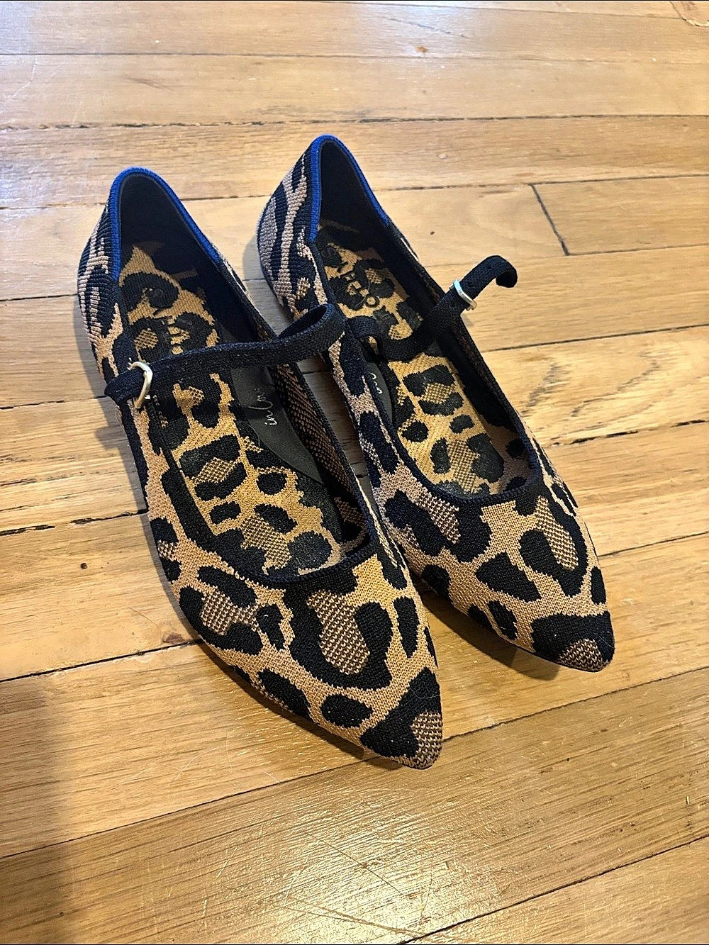 Rothy's The Mary Jane Wildcat Leopard Print Flats size 7